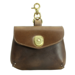 美国霍尔文horween头层茶芯牛皮AirPods收纳小包手工复古机能挂包