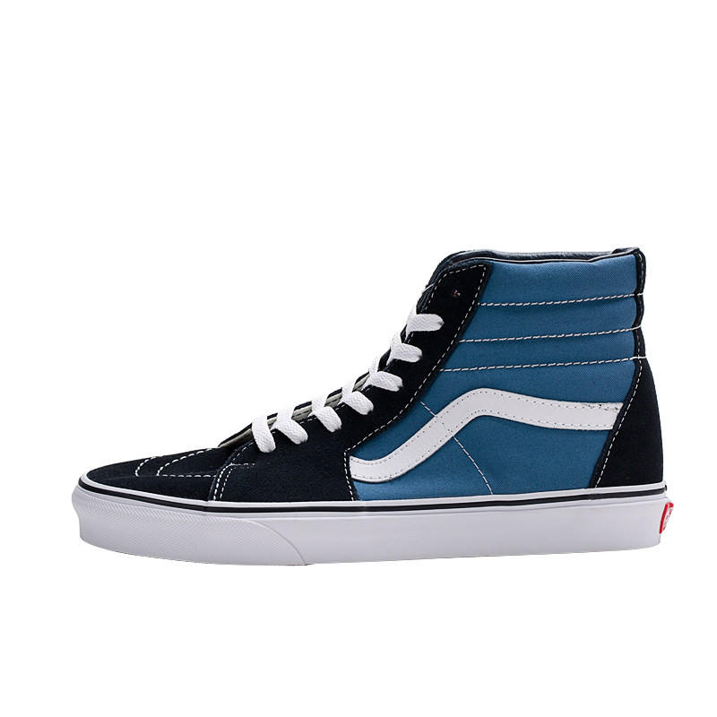 vans海军蓝高帮情侣帆布鞋