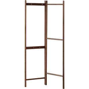 北美黑胡桃木卧室衣架实木落地挂衣架转角衣帽架开放式衣服置物架