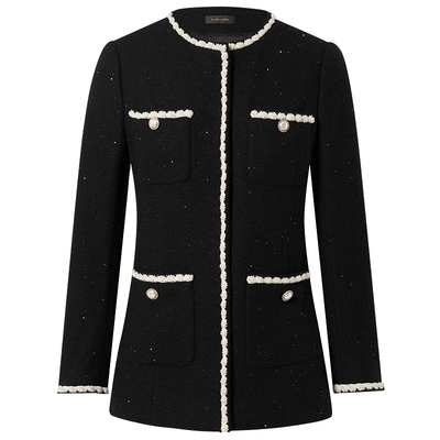 【商场同款】Lakoradior拉珂蒂减龄女秋冬新款香风中长款外套