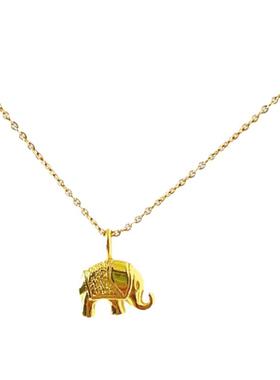 吉祥大象18K金欧美百搭项链纯银