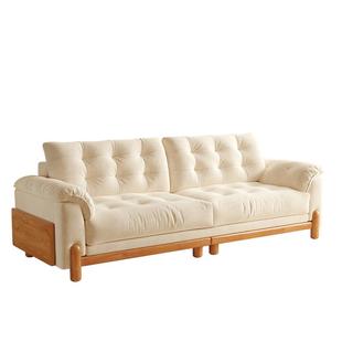 实木沙发客厅2025新款家用新中式直排双人雪尼尔可拆洗木质沙发