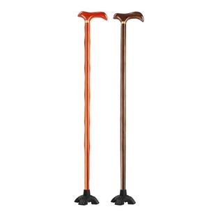 拐杖老人防滑轻便实木老年人防摔倒拐棍四脚专用助力手杖木头女士