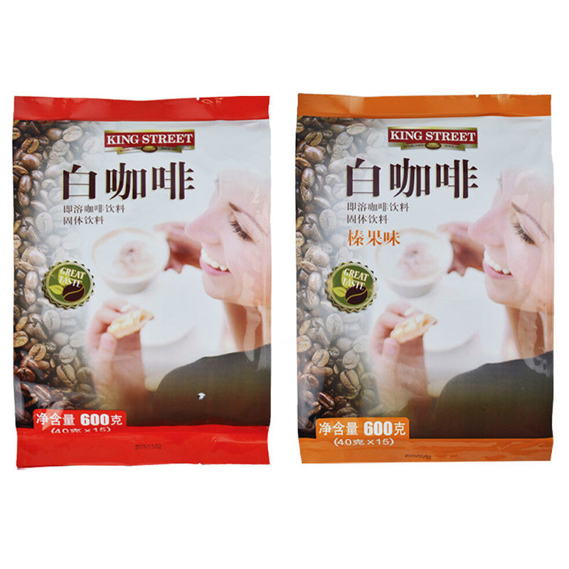 马来西亚进口kingstreet皇道白咖啡600g榛果蓝山原味速溶3合1榛果
