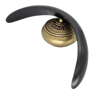 Zang又一雪 宽月双尖木簪 原创反扣式盘发古典绿檀黑檀木簪子传统