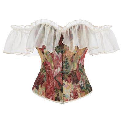 新款corsettop莫奈油画风复古鱼