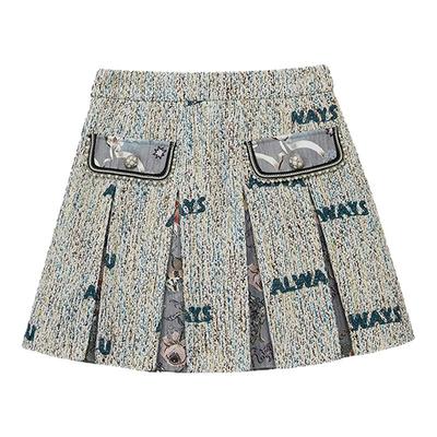 LULUALWAYS米色A字口袋短半裙