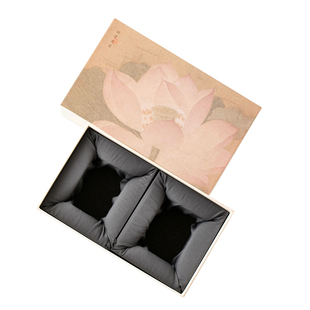 复古荷花主人杯茶壶茶杯包装礼盒礼袋整套高端茶杯礼品包装盒通用