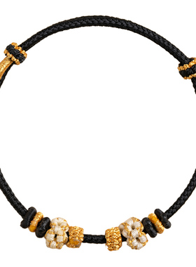 半成品串珠手绳可穿黄金饰品转运珠桃花结手链女手工编织绳可拆卸