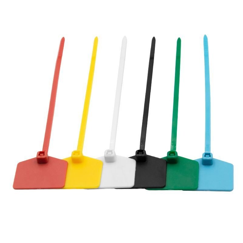 标签扎带彩色尼龙网络记号标牌吊牌卡扣标签封条防水塑料捆绑扎带