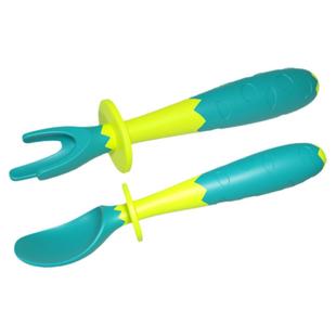 儿童辅食勺子专用1一3岁2婴儿吃饭训练4弯头叉勺宝宝叉子便携弯曲