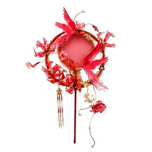 江梦原创设计[凤求凰]团扇新娘结婚材料包高档新中式龙凤褂手捧花