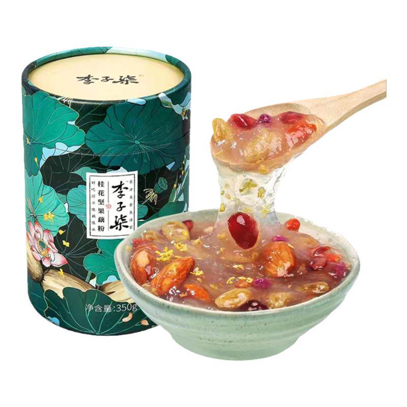 正品李子柒桂花坚果藕粉350g罐装