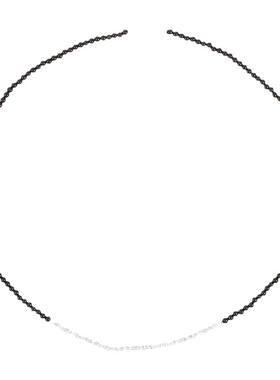 s925纯银黑玛瑙碎银子项链女精致