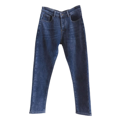 牛仔裤女加厚冬女款水洗纯棉高腰加绒裤子2025新款今年流行爆款