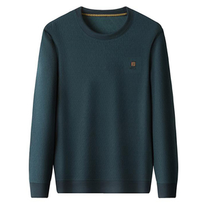 罗蒙圆领卫衣长袖t恤男士春季商务休闲弹力亲肤套头上衣打底衫