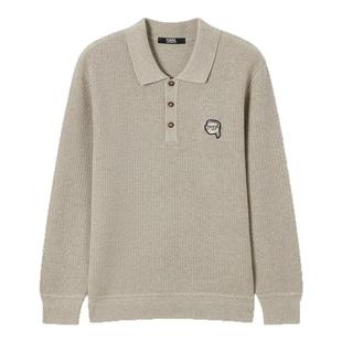 KARL LAGERFELD【绵羊毛】复古POLO针织衫25秋季新品套头衫老佛爷