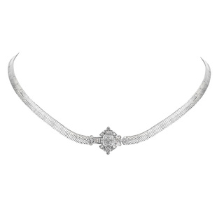 1JINN M2M原创设计轻奢锁骨链满镶十字架蛇骨choker小众百搭项链