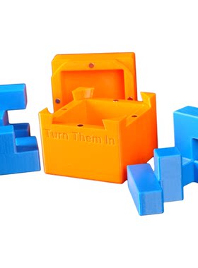 puzzle立体烧脑解密拼图4片积木
