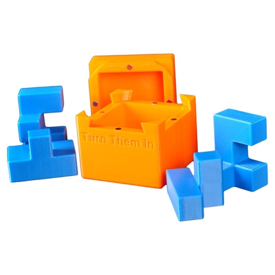 puzzle立体烧脑解密拼图4片积木