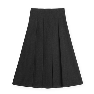 灰色毛呢百褶半身裙女25秋冬高腰韩版高级感中长裙伞裙显瘦A字裙