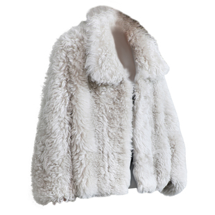 羊皮毛一体外套女短款2025冬托斯卡纳翻领羔羊毛羊剪绒真皮草大衣