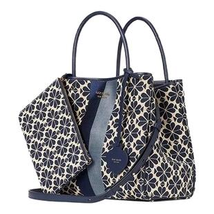 新款ks包包轻奢风手提式通勤老花托特包女单肩包大容量真皮妈咪包