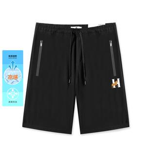 KERWATS可维斯品牌大码男女骏马字母H印花夏季凉感冰丝运动短裤潮