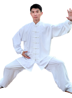 柏龄夏季薄款棉麻锦男女太极服