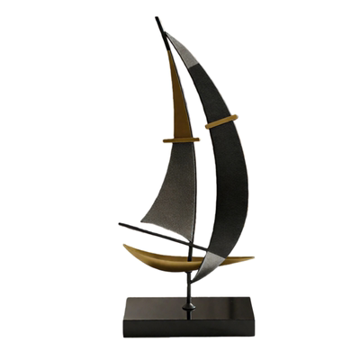 现代简约一帆风顺铁艺帆船装饰摆件客厅轻奢高档酒柜电视柜办公室