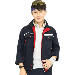 春秋长袖工作服套装男女耐磨工厂车间汽修工程工地上衣定制劳保服