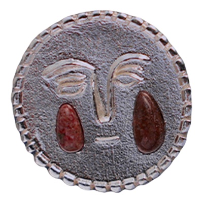 胡椒盐纯银卵石红酒泪滴耳环