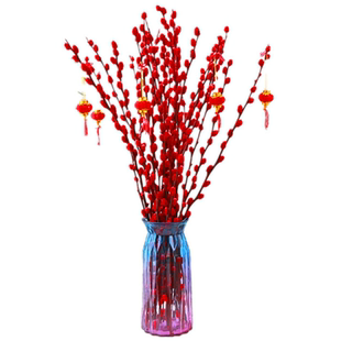 银柳玻璃花瓶摆件客厅插花水培绿植物马醉木富贵竹子干花雪柳专用