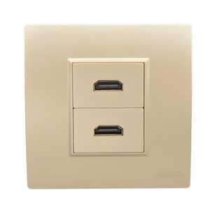 HDMI面板86型多媒体双口墙插母对母直插二位2.0高清hdmi模块插座