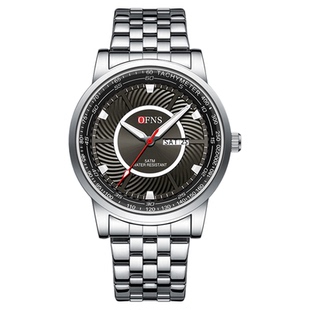 欧范尼时新款钢带商务腕表防水夜光男士手表双日历星期休闲时尚潮
