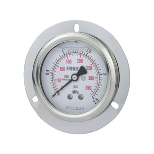 不锈钢耐震压力表YN60ZTBF背接式油压气压水压2分4分M14*1.5轴向