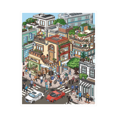 大号造景贴纸高难度微缩城市街道场景儿童3D立体小屋成人解压玩具