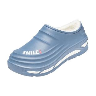 包跟棉拖鞋男冬季外穿包头增高加绒防滑办公室拖鞋懒人一脚蹬棉鞋