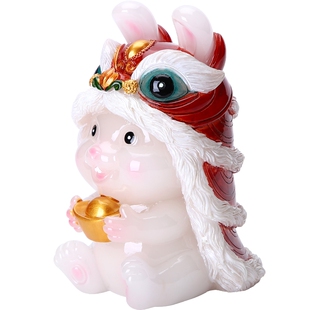 遇水变色兔子茶宠摆件精品可养生肖醒狮茶盘茶台饰品茶具茶桌配件