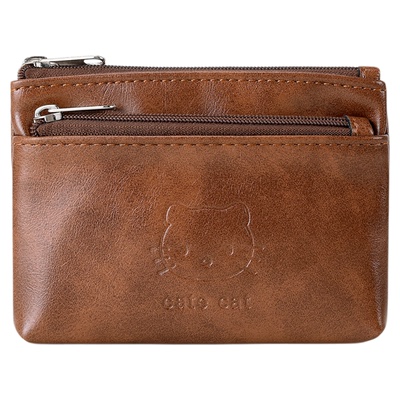 复古KT猫零钱包女式新款小巧可爱便携耳机钥匙证件随身拉链小卡包