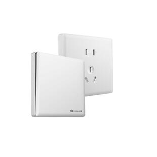 正品飞雕新款雅意磨砂哑光白色开关控制五孔紧急呼叫四孔错位暗装