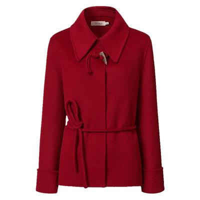 VGRASS丝羊毛羊绒混纺双面呢大衣