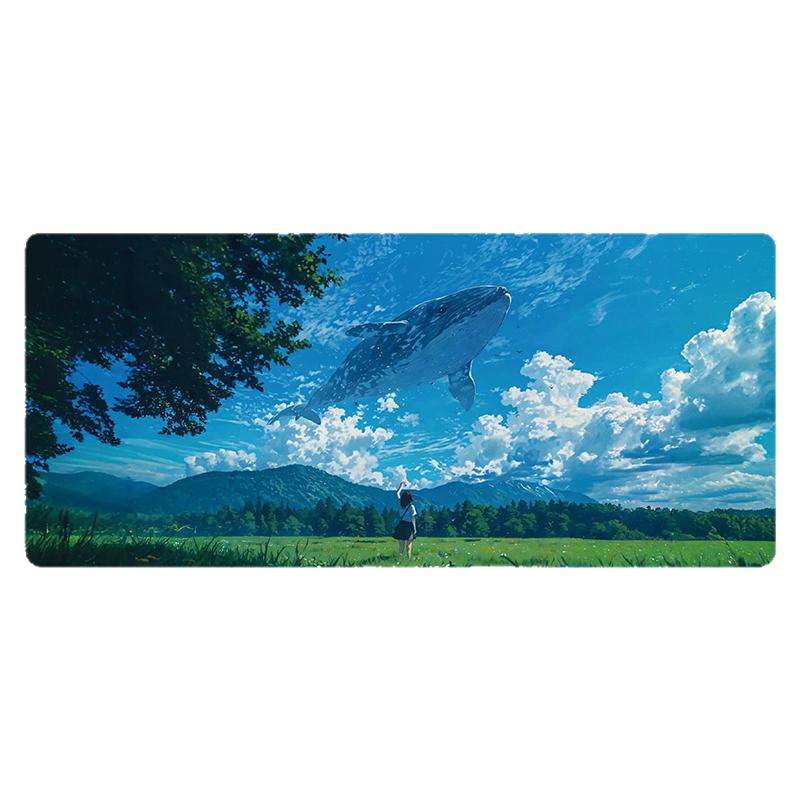风景动漫鼠标垫治愈绿色风景草原森林大海沙滩办公游戏工位桌垫
