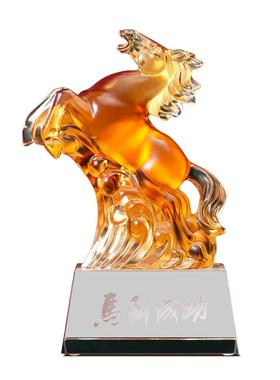 聚善缘马到成功琉璃马吉祥物摆件