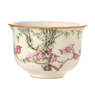 汝窑春燕陶瓷茶杯创意主人杯高档功夫茶具家用圆鼎杯大容量个人杯