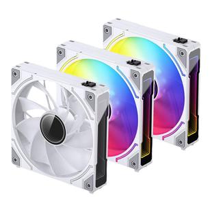 乔思伯ZH120积木风扇三代12cm静音ARGB棱镜白色反叶电脑机箱风扇