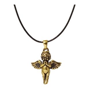 NOMOE爱特天使项链 拜金主义纯银黄金色黑金复古祈祷天使男女潮流