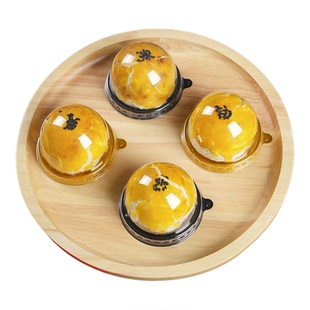 带卡扣圆形蛋黄酥吸塑包装盒青团雪媚娘底托独立天地盖透明盒