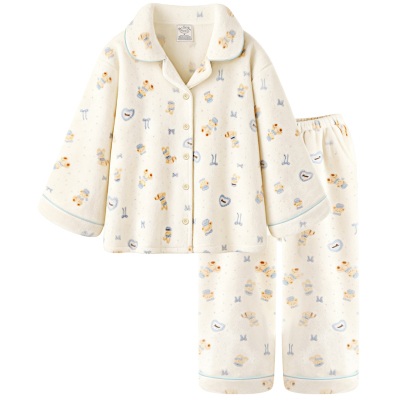 睡衣女款秋冬加厚法兰绒保暖套装