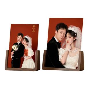 洗结婚登记照片实木亚克力相框空框婚纱照八六6寸摆台diy定制相册